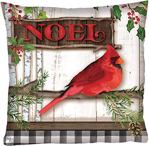 Custom Decor Cardinal Noel Decorative Winter or Holiday Indoor/Outdoor Pillow by Mollie B