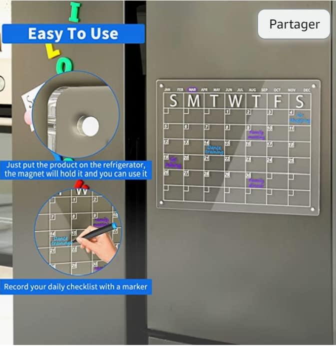 acrylic wall calendars for refrigerator, 40.64cm × 30.48cm BigaMart