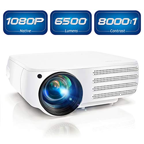 Projector 1080P Native 6800 Lumens HDMI Movie Projector, ±50° 4D Keystone Correction