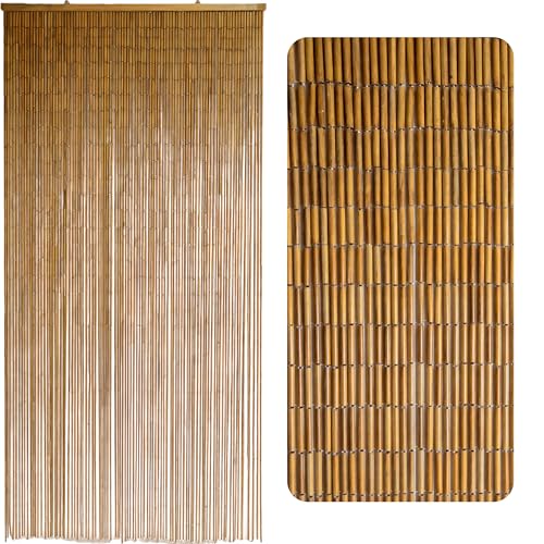 VIETBUD DECOR Natural Bamboo Beaded Curtain for Doorway 35.4 x 78.7