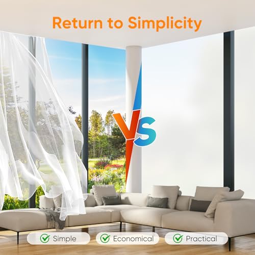 Funfox Frosted Window Film Privacy Static Cling 30x200cm - Matte White Opaque Vinyl Sticker for Bathroom Door & Office Glass, Non-Adhesive UV Protection Film - Cosy Home Interiors Funfox Frosted Window Film Privacy Static Cling 30x200cm - Matte White Opaque Vinyl Sticker for Bathroom Door & Office Glass, Non-Adhesive UV Protection Film - Image 7