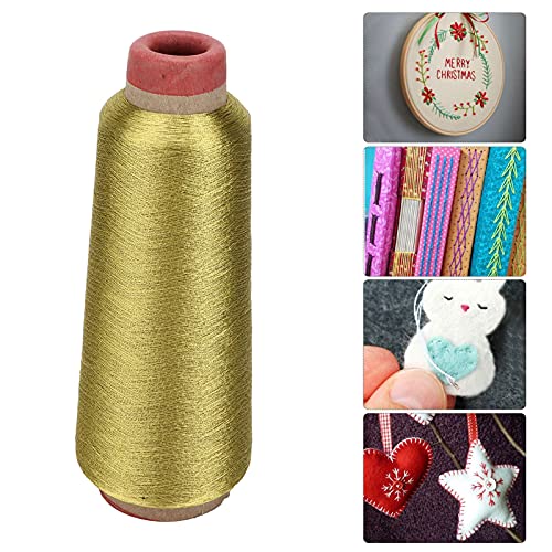 Hapivida hilo de coser poliéster para proyectos de bordado a máquina y costura a mano, durable para uso doméstico, color dorado miniatura 4