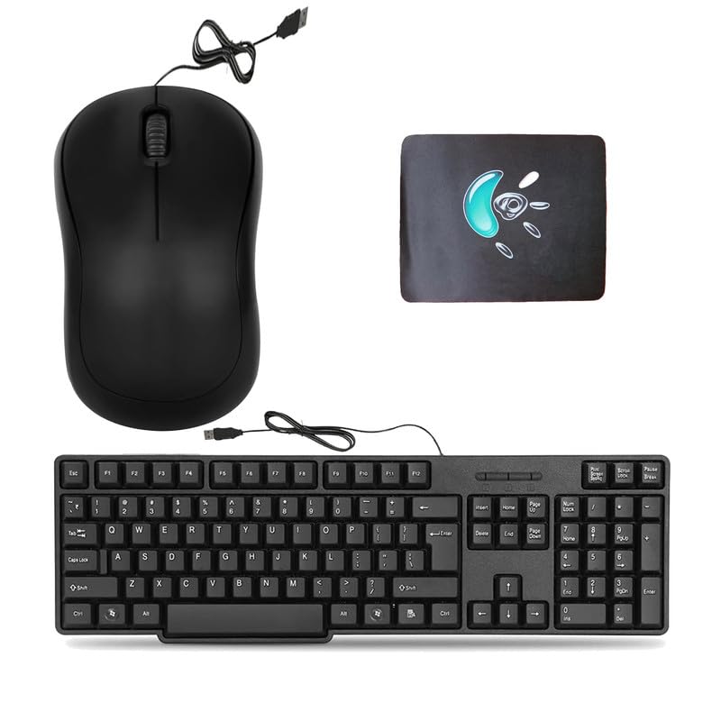 Image of Mophonics Wired K20 Keyboard, Mouse and Mouse Pad (Set of 3). Mophonics