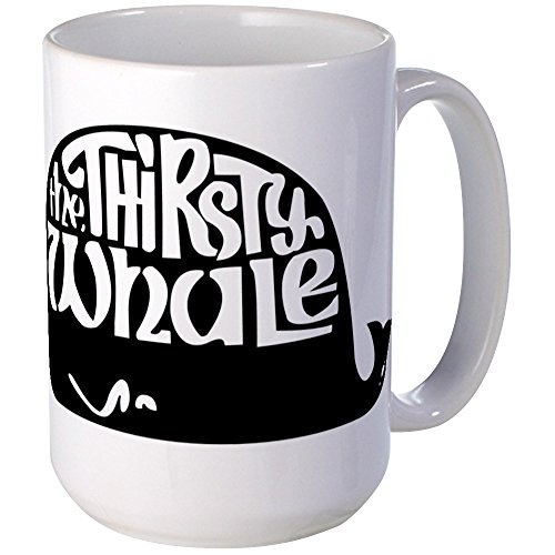 CafePress - Thirsty Whale Large Mug W/Black Logo - Coffee Mug, Large 15 oz. White Coffee Cup