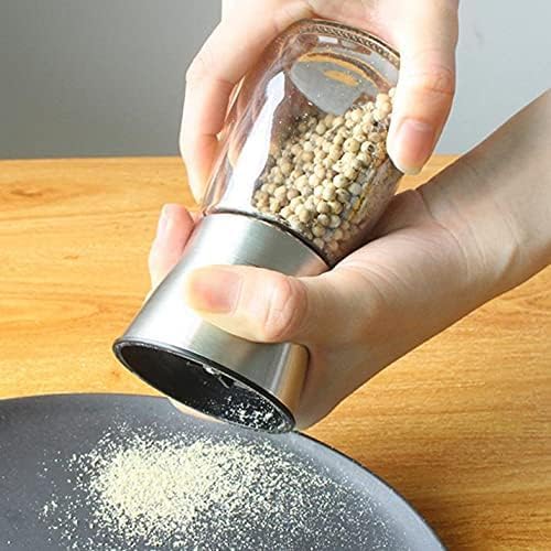 Image of Pepper Grinder or Salt Grinder, Best Spice Mill with Ceramic Blades, Adjustable Coarseness, Black Pepper Mill Grinder Shaker Steel Lid (MINI Paper Mill 2)