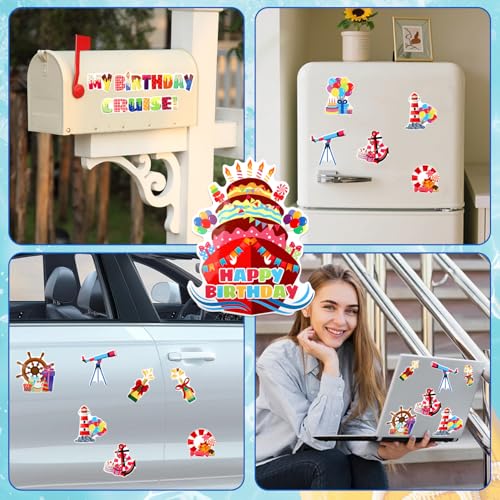 Decoraciones magnéticas para puerta temática de crucero cumpleaños 17 pcs miniatura 7