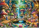 Rocorose 500 Puzzles en pièces pour adultes, Maison de Champignons Puzzle Challenging Fairy Champignon Village Puzzler Fête de vacances Jeu éducatif Anniversaire Festival Cadeau