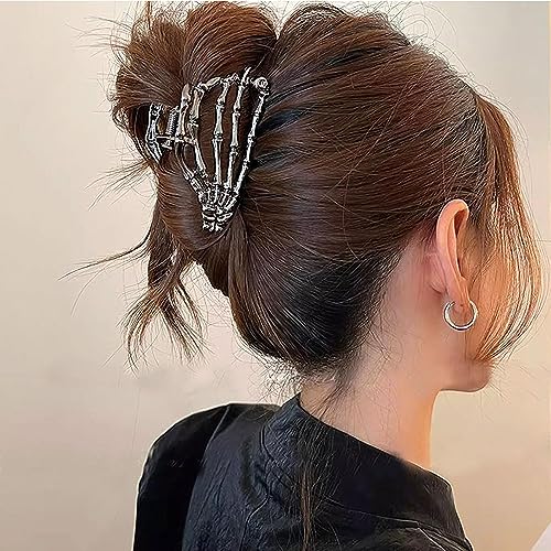 AIUPUOC-Black-Hair-Clip-with-Skeleton-Skull-Design-for-Womens-Hair-Styling-Medium-Metal-Hair-Claw-Clips-Halloween-Hair-Accessories-1-Count AIUPUOC Black Hair Clip with Skeleton Skull Design for Womens Hair Styling Medium Metal Hair Claw Clips Halloween Hair Accessories 1 Count