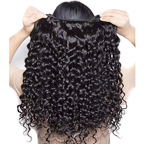 Human Hair Bundles with Closure (10 12 14+10) Wet and Wavy 100% Unprocessed Brazilian Virgin human hair 3 Bundles with 4x4 Lace Closure Free Part Curly Wave Hair Extensions - Image 3