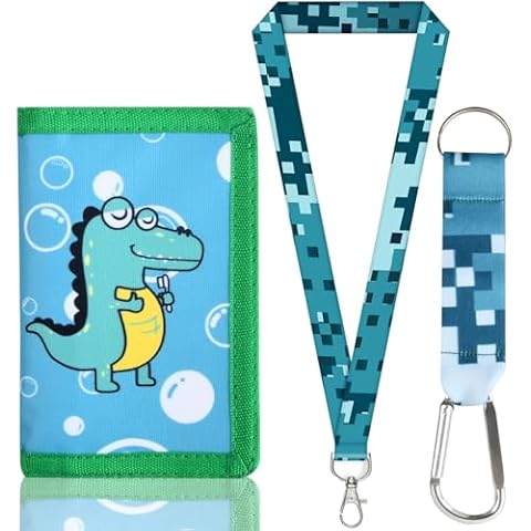 Amexo Kids Trifold Wallet with Lanyard Cover