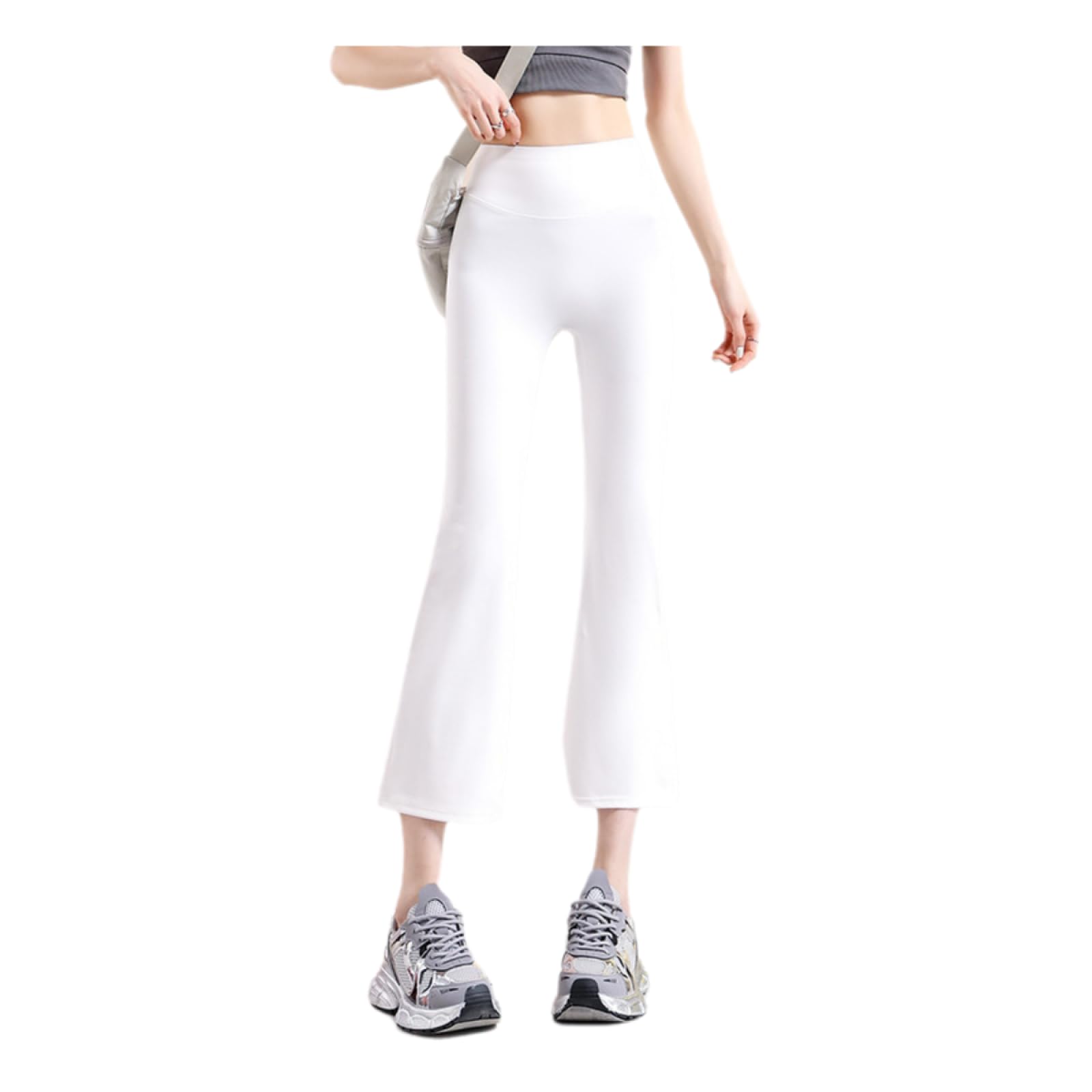 Generisch Bootcut Jazzpants damskie spodnie z dziewięciopunktowym wzorem rekina, dla kobiet, wysoka talia, spodnie rekreacyjne, wąskie, rozszerzane, spodnie do jogi, odzież wierzchnia, rozmiar S