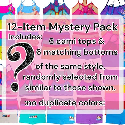 Image of ToBeInStyle Girl Pack of 6 Set Spaghetti Strap Training Bras & Boyshorts Bikinis