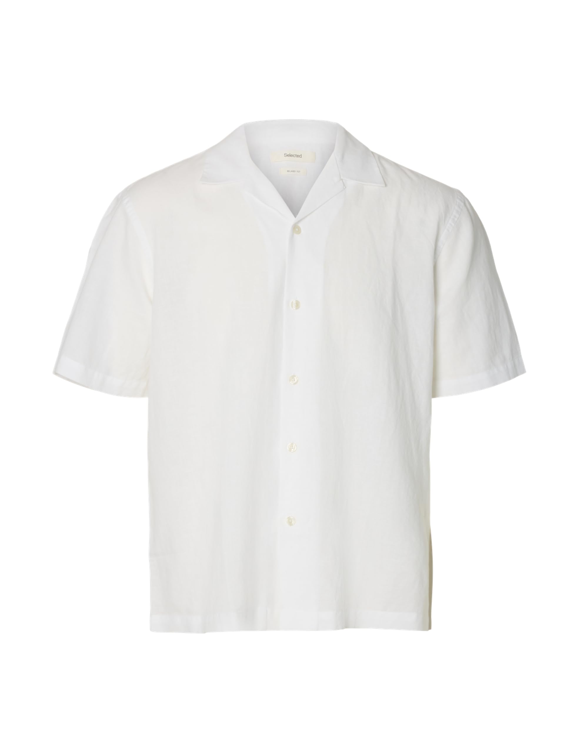 Linenblend Ss Shirt Res Noos, Bright White, XL