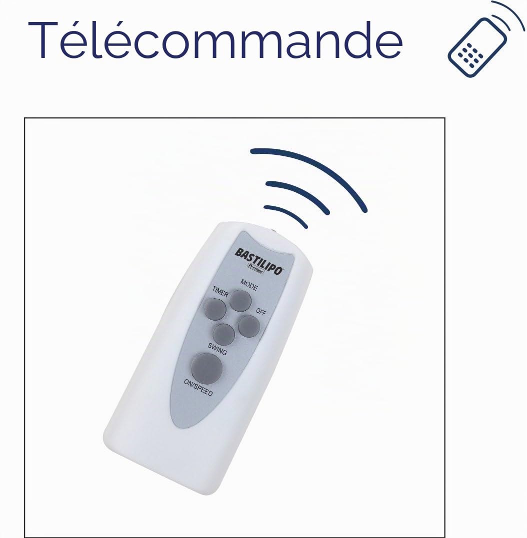 Ventilador de pared con mando a distancia, 45W, 40cm diametro.- Wall fan with remote cotrol, 45W, 40cm diametre.