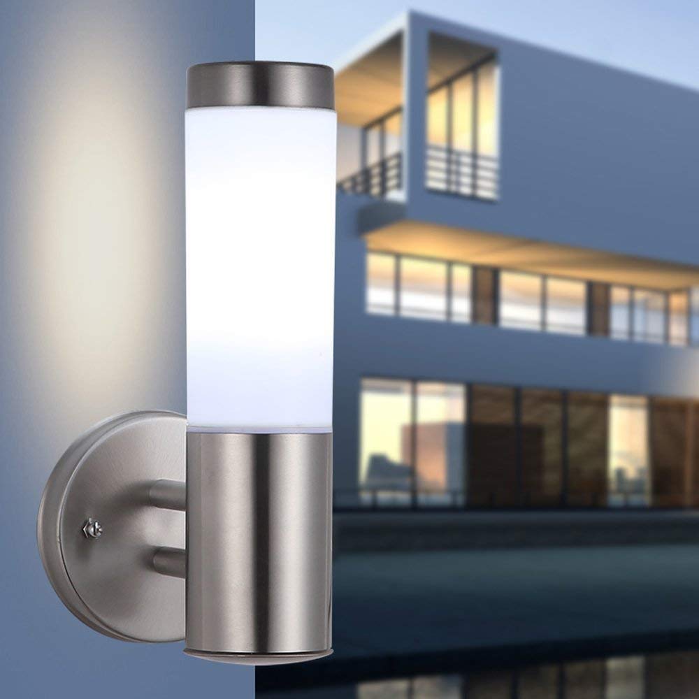 Applique murale extérieure nordique en inox brossé de luxe
