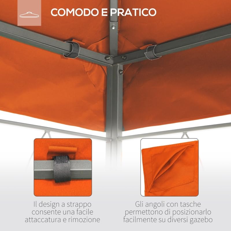 BricoShopping® Telo Di Ricambio TOP Per Gazebo 3x4 - Impermeabile 380g/mq Con Air Vent