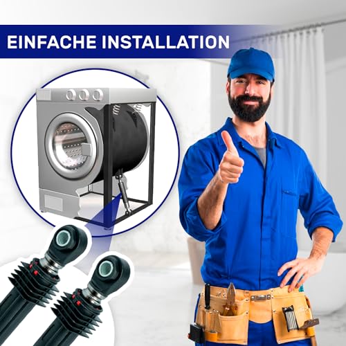 2 Stück Stoßdämpfer Waschmaschine 100N Ø10mm Länge 290 mm – 193 mm mit dem Originalcode DC66-00343G für Samsung - MONTERAL