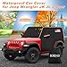 BORDAN Wrangler Cab Cover Waterproof for 2007-2025 Jeep Wrangler JK JL CJ TJ 2 Door Rain Covers with Reflective Strip, Half Car Cover with 420D Oxford All Weather Sun Rain UV Snow Protection