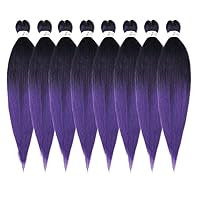 Vista 65 de ShowCoco - Extensiones de cabello trenzado preestirado profesional, 8 paquetes, 26 pulgadas, ajuste de agua caliente, textura lacia Yaki suave