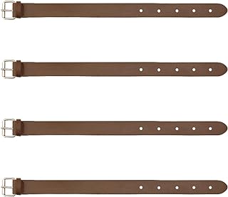 FINGERINSPIRE 4 Pack Traditional Kilt Extender Straps - 15.74 Inch x 1 Inch Coconut Brown Imitation Leather with Adjustable Metal Buckle | for Men & Women Clothing, DIY Crafts, Halloween Costumes
