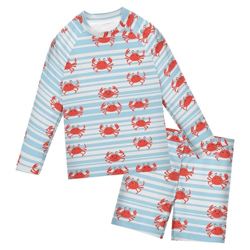 Crab Animal Baby Boys' Toddler Long Sleeved Rashguard Swim Bathing Suit Set B0403896