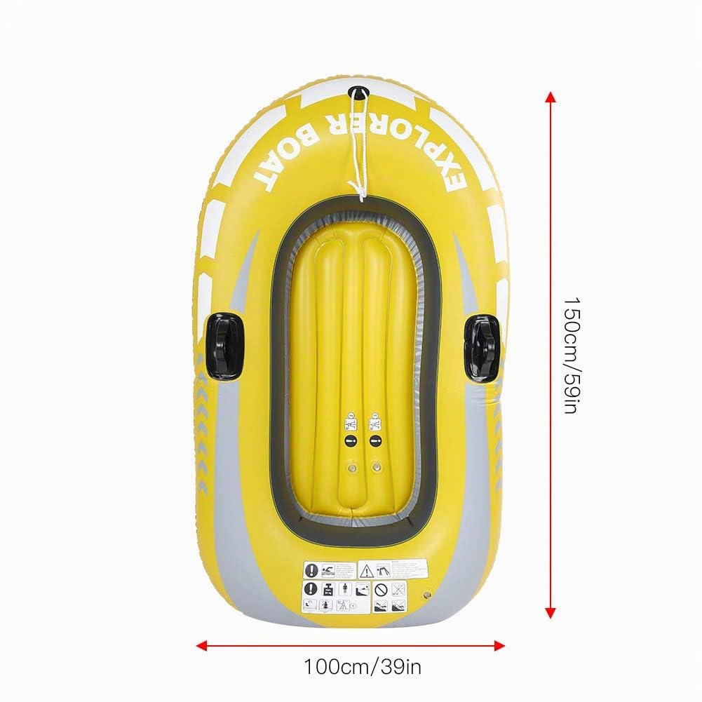 KIMISS Aufblasbares Schlauchboot,Kinder-Schlauchboot, Aufblasbar, Gelb, PVC, PVC, Aufblasbar, Kanu, 1 Person, Ruderboot, Angeln, Treiben, Tauchen