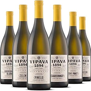 VIPAVA 1894 Weißwein Probierpaket: Lanthieri Weine (Zelen, Pinela, Sauvignon, Chardonnay, Grauburgunder, Malvazija), Weißwein Verkostung, Qualitätswein – ZGP ( 6 x 0.75 l )