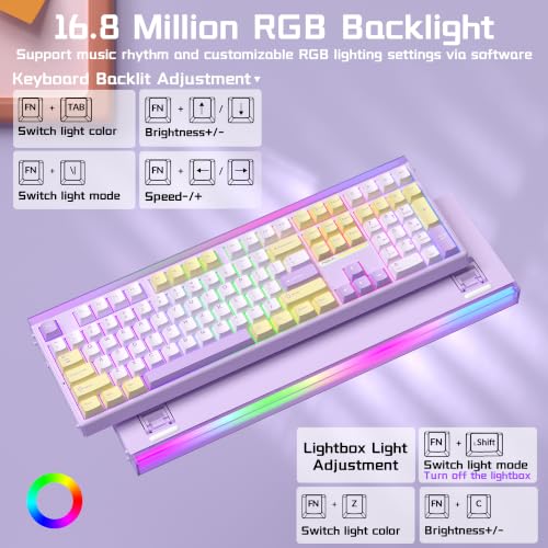 Image of Aula H108 Wireless Silent Mechanical Keyboard with Number Pad Hot Swappable