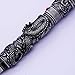 Jinhao Vintage Luxurious Fountain Pen Double Dragon Playing Pearl, Ancient Gray Metal Carving Embossing Heavy Pen Collection
