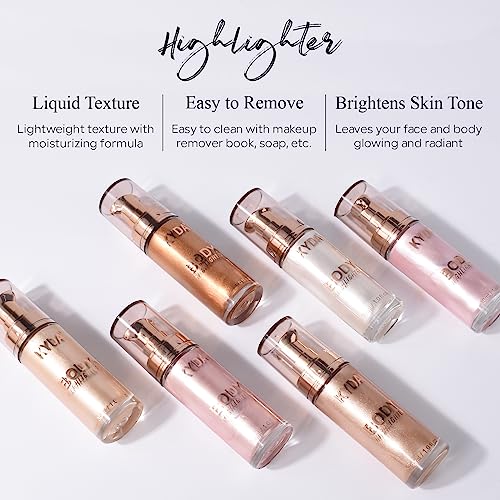 KYDA Body Luminizer, Waterproof Moisturizing and Glow Illuminator For Face & Body, Radiance All In One Makeup, Body Highlighter, 1 Fl.Oz, Rose Gold - Image 5