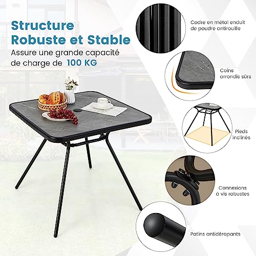 Table extérieure résistante aux intempéries GOPLUS pour 4 personnes - 5