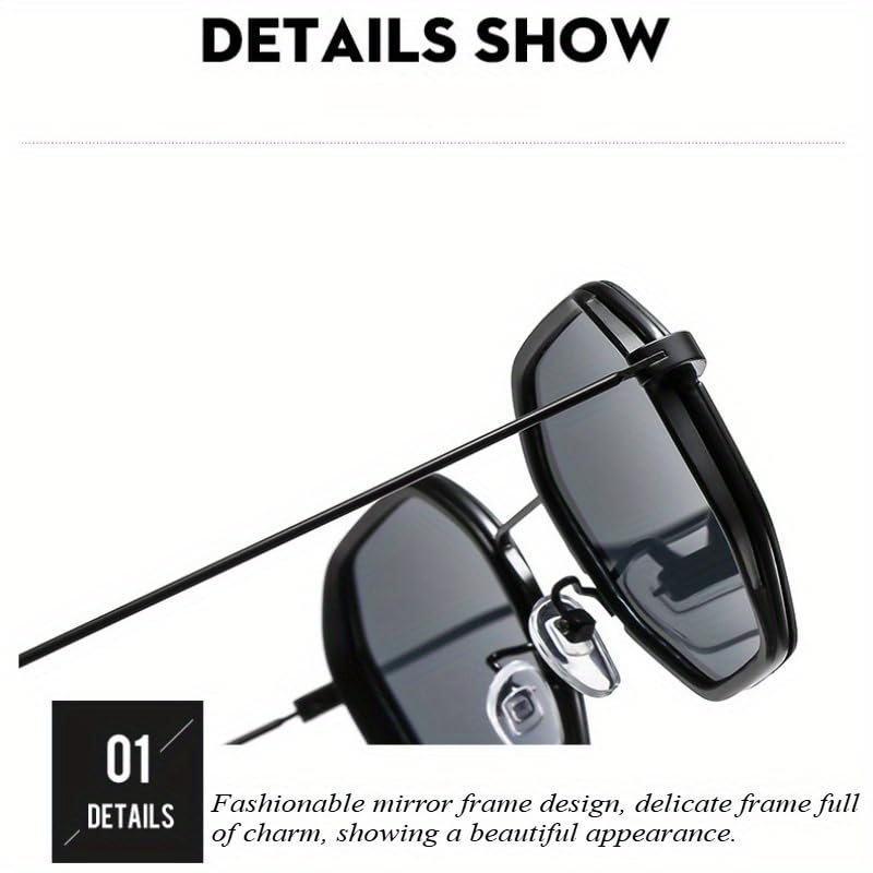 Square Sunglasses for Women Men Retro Octagon Metal Sun Glasses Vintage Polygon Shades4