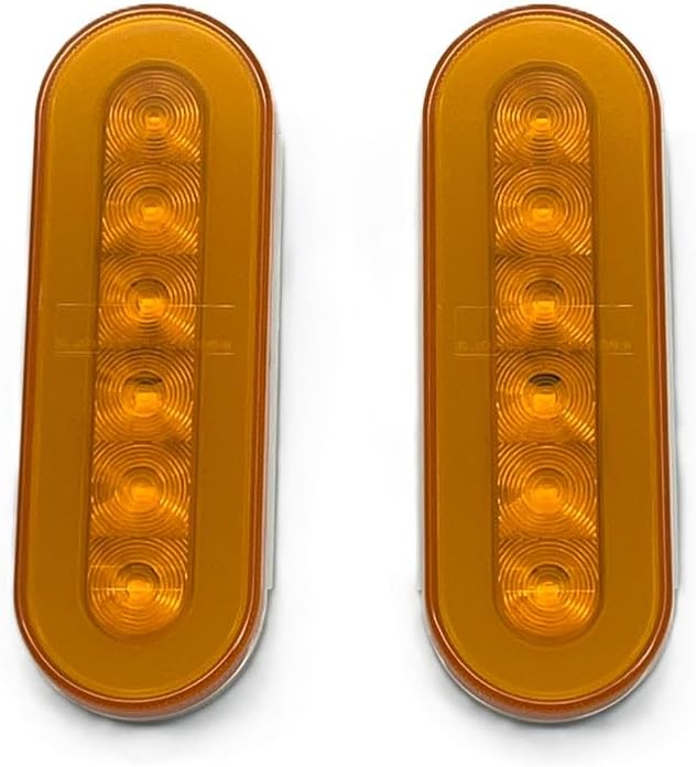 CTW " Halo Amber 22 LED 6" Oval Trailer Truck Running Turn Signal Light Kits, 2 Pack, for Truck Trailer