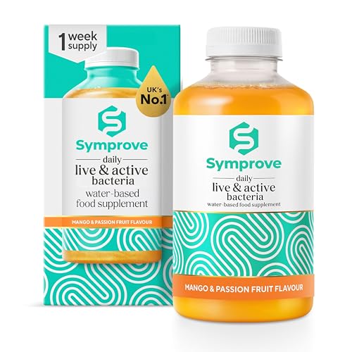 Symprove Liquid Live & Active Bacteria Mango & Passionfruit Flavour Water-Based Dairy & Gluten Free Vegan (1 x 500ml)