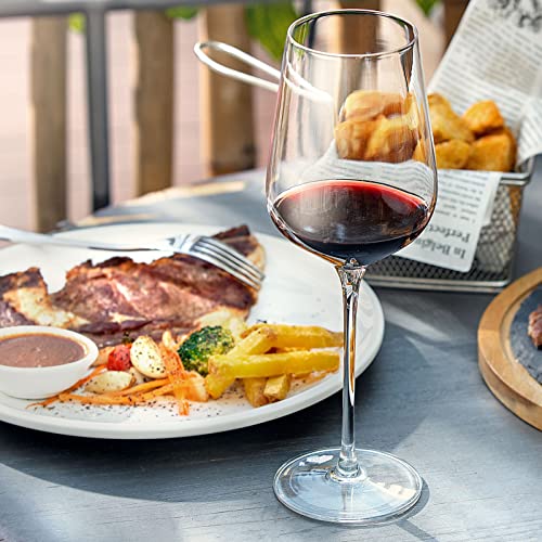 AILTEC Wine Glasses Set of 6, Crystal Glass