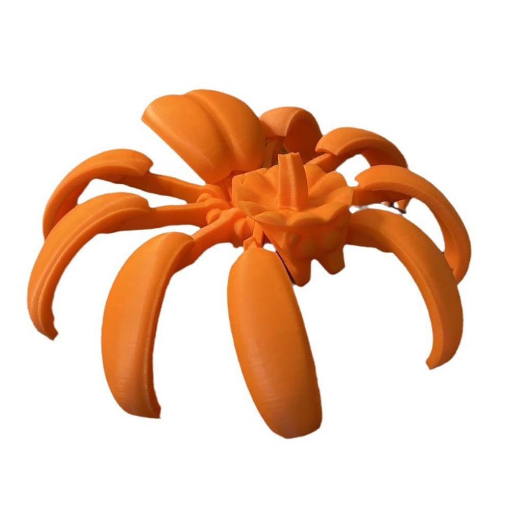 Rersduyt 3D Printed Pumpkin Spider, Pumpkin Fidget Desk Statue, Office Gift Pumpkin Transformer Decoration As Shown