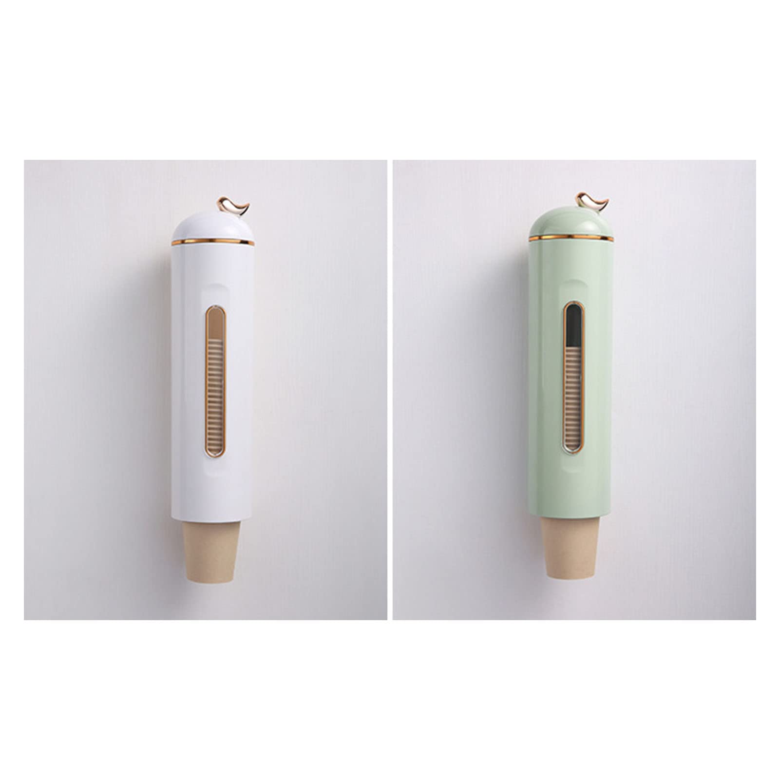 Becherspender, an der Wand Montierter Wasserbecherhalter-Spender mit Transparentem Fenster, Einweg-Pappbecher, Plastikbecherspender für das Heimbüro, Krankenhaus, Fitnessstudio (Grün)