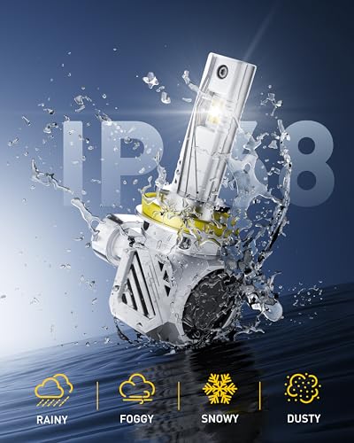 Image of AUXITO H11 H8 H9 Bulbs, 48000LM 1000% Brighter 6500K Cool White Light with Fan, LED Fog Light 30 Years Lifespan, No Flicker