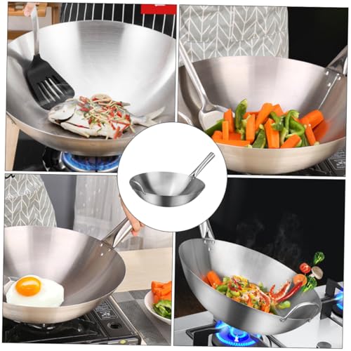 Wok de Acero Inoxidable con Fondo Redondo Antiadherente miniatura 3