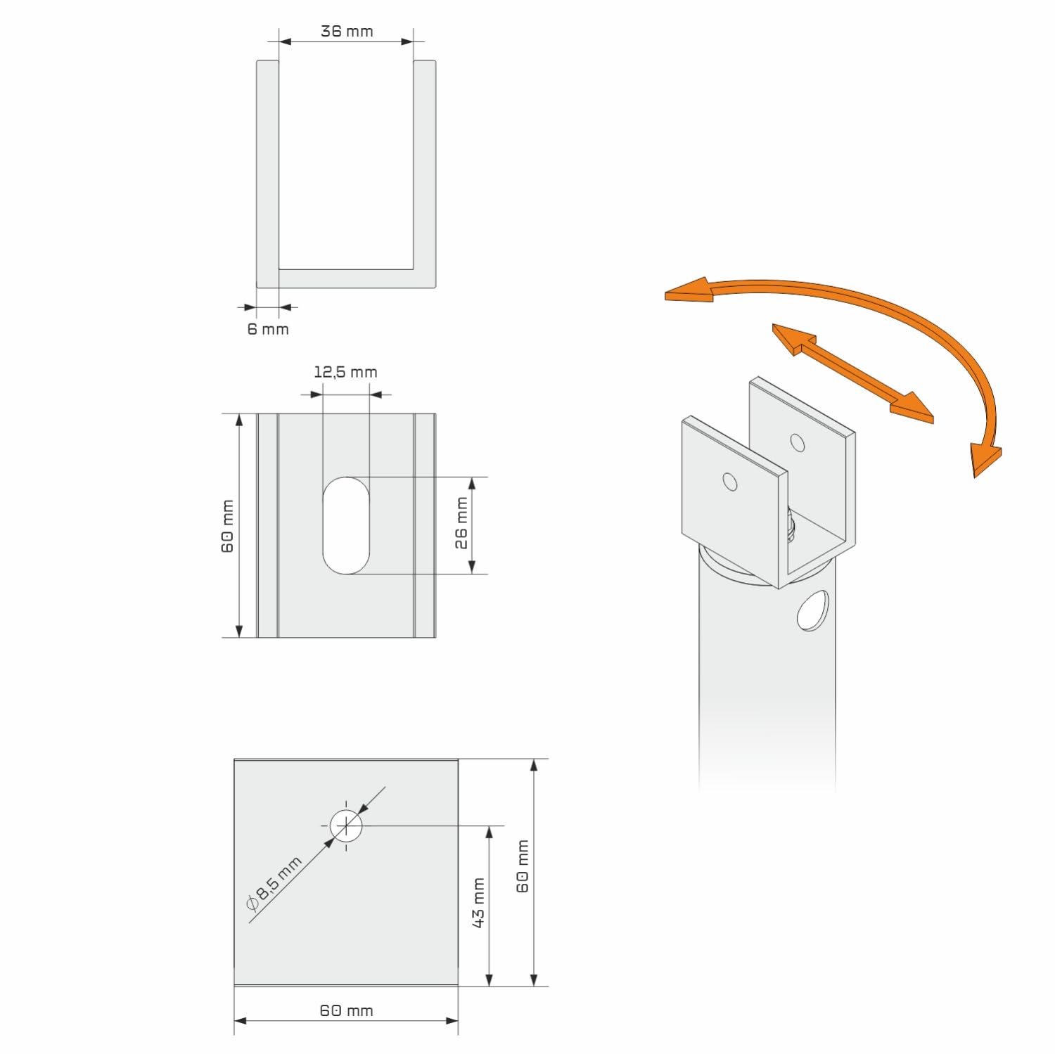 NEU! MAXERIO 60 cm 4er PV-Set Schraubfundamente inkl. PV-Winkel; Ø 60 x 2; M12 (MIT Halterungen)