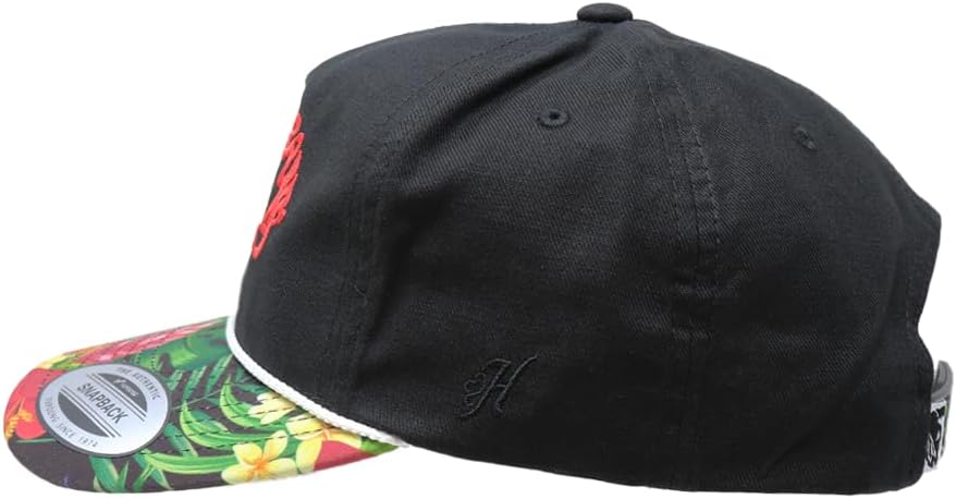 HOOEY Bad Company Rodeo Adjustable Snapback Hat - Western Cap, Bull Skull Logo, Classic & Patterned Brim Styles, & Rope Trim
