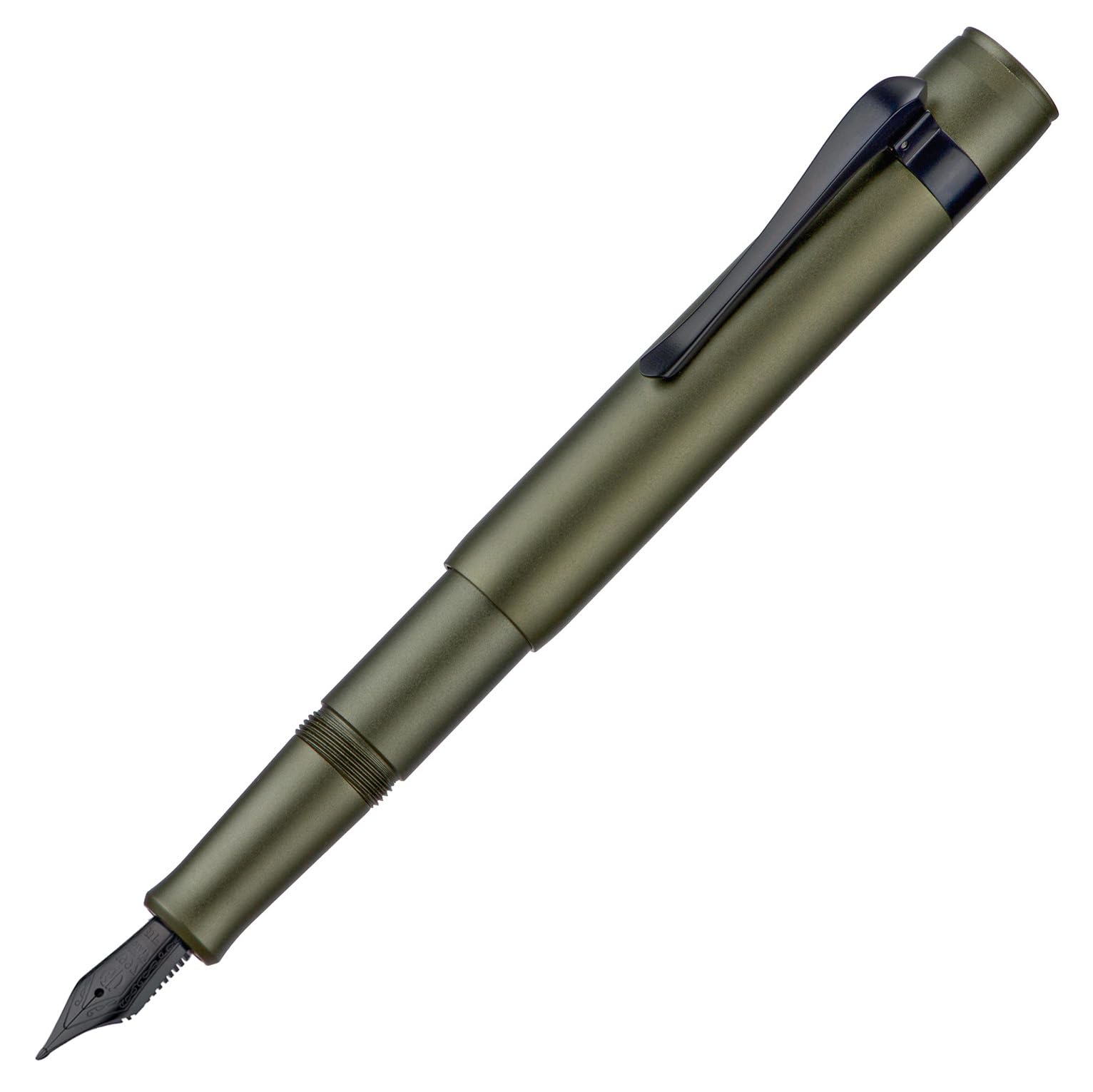 Hong Dian M2 Black Forest Mini Fountain Pen, Long Nib and Elegant Design in Short Travel Aluminium (Army Green) - Image 2