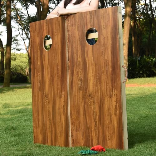 Image of Sportdo 4x2 ft Solid Wood Cornhole Set with 8 Bean Bags, Regulation Size Cornhole Board Set for Adults, Cornhole Game Set for Tailgate Backyard Toss Games Indoor&Outdoor Activities