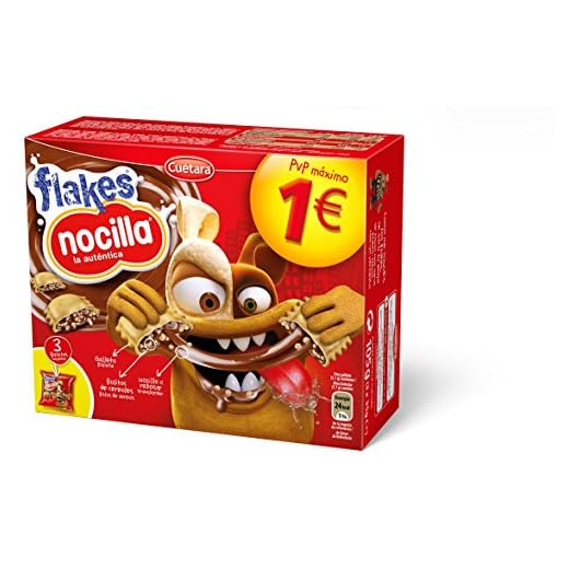 Cuetara - Galletas Flakes de Nocilla, 3 Bolsas x 35 gr