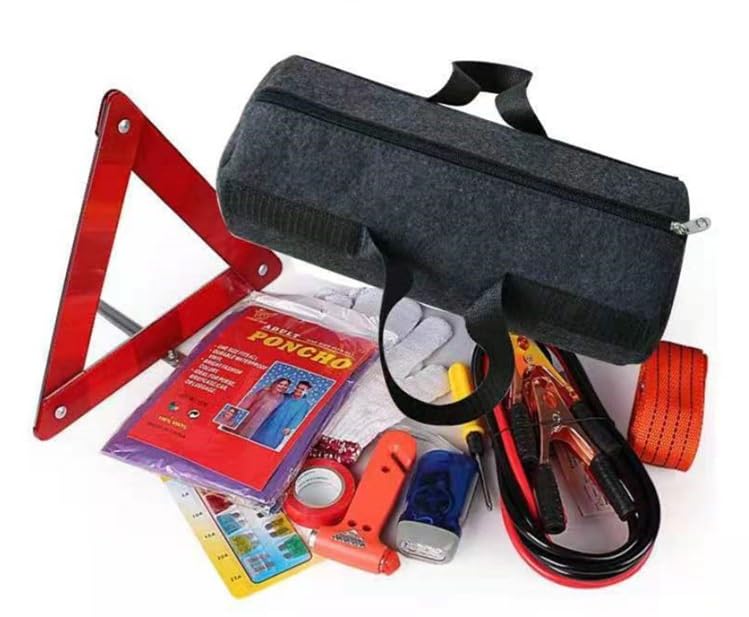 Image of JVCV 15 Inch Small Tool Bag for Cars, Large Capacity Wide Mouth, Zipper Storage Kit, Tote Handbag Trunk Organizer for Car, Suv, Sedan, Truck, Minivan (Small - Tool Bag).