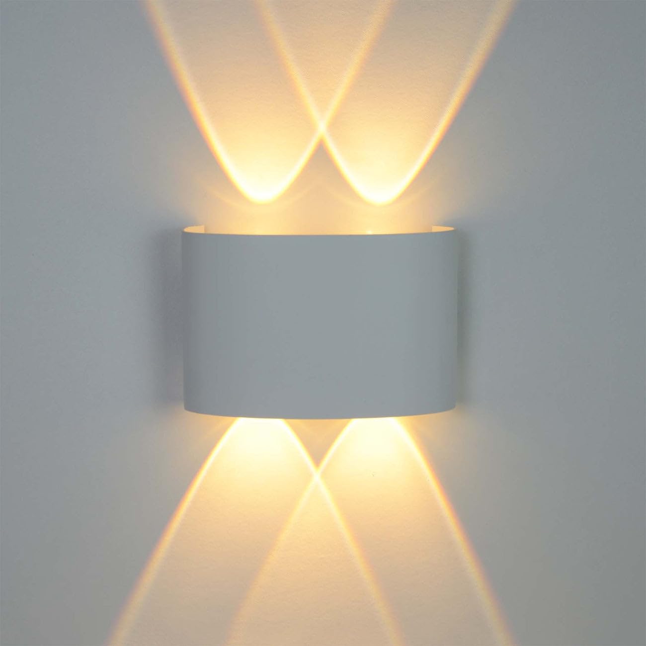 G.W.S® 4W White Modern LED Sconce IP54 Indoor/Outdoor Up and Down Wall Light Warm White 3000K (WL-T4-WW)