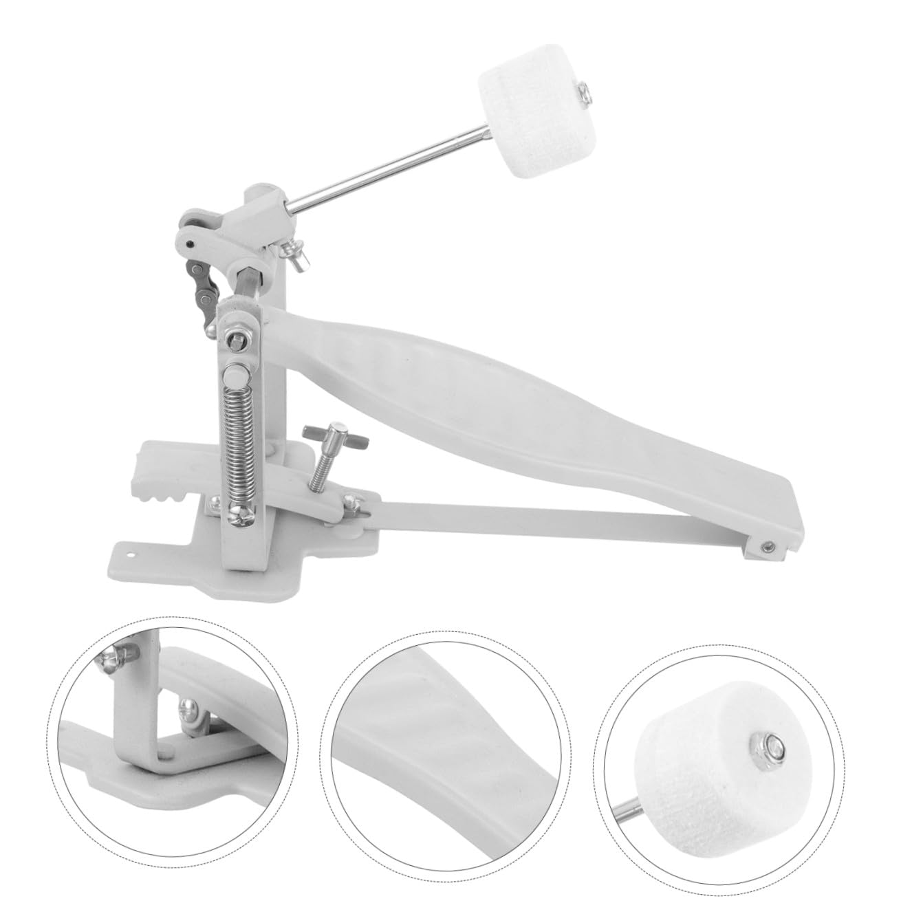 Pedale Singolo per Cassa Batteria in Metallo Argento Resistente, Accessorio per Batteria Elettronica e Acustica, per Esercizi di Batteristi Professionisti