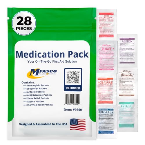 First aid Kit Refill Supplies Medication Pack for Refilling Small Kits or Traveling