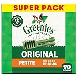 Greenies Original Petite Dental Dog Treats, 54 oz. Pack (90 Treats)