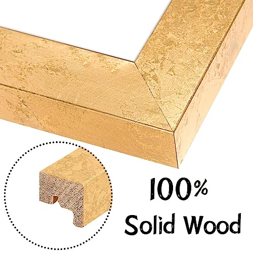 Golden State Art, 11X17 Wooden Picture Frame - Displays 11X17 Photos - Real Glass, Sawtooth Hanger, Swivel Tabs - Wall Mounting - Great For Posters, Weddings, And Engagements, Gold, 1 Pack #TOP4